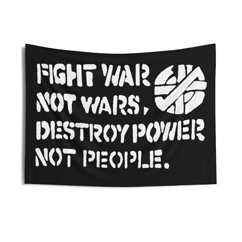 Crass Fight War Not Wars Destroy Power Not People Tapestry Etsy