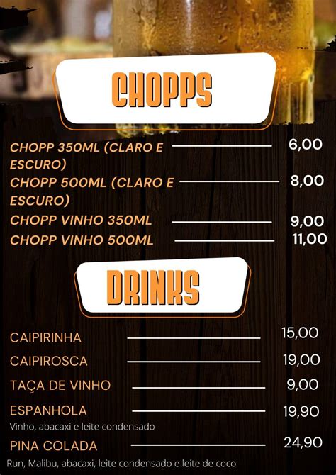 Menu em Escritório do Chopp Avaré pub Bar Avaré