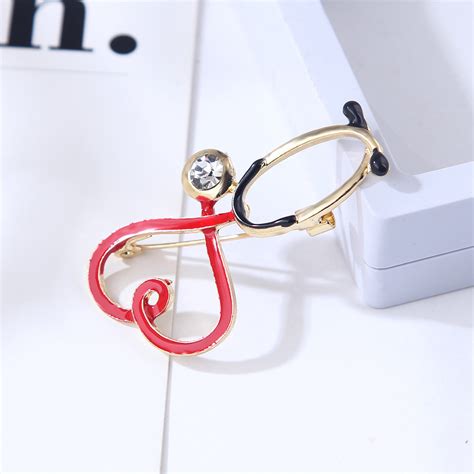 Nurse Heartbeat Stethoscope Brooch