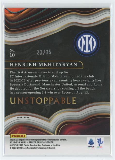 2022 23 Panini Select Serie A Soccer Unstoppable Pink Henrikh