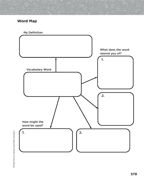 the word map worksheet is shown in black and white, with three ...