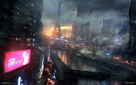 Jeux vidéo ville futuriste Paris science fiction art numérique