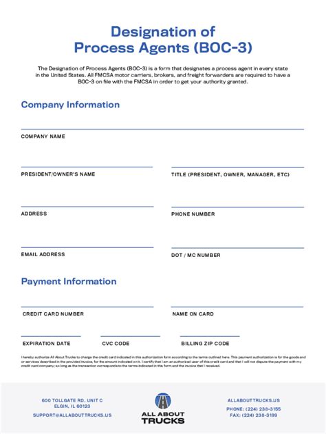 Boc 3 Form Filing Fmcsa Processing Agent Fill Out And Sign Online Dochub