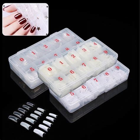 Tkrady French Acrylic False Nail Tips 500pcs Half Cover Artificial