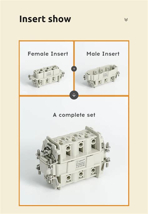 SMICO HSB 006 Series Copper Alloy Female Heavy Duty 6Pin 35A Connector