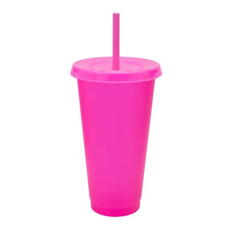 Promodepot Mexico Vaso Jas Rosa Ne N Con Tapa Push Y Popote