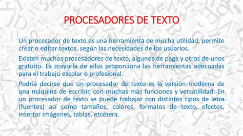 PROCESADORES DE TEXTO SEGUNDO BASICO Pptx