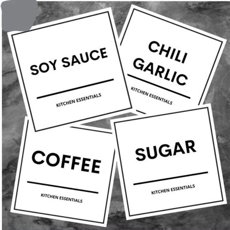 1pc Condiments Pantry Labels Waterproof Matte Vinyl sticker (2x2 size) Seasoning Sticker for ...