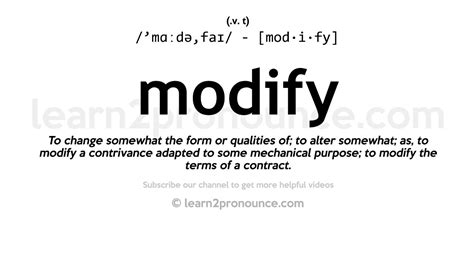 Pronunciation Of Modify Definition Of Modify YouTube