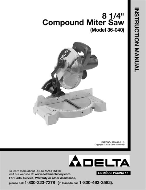 Delta 36 040 Instruction Manual Manualzz