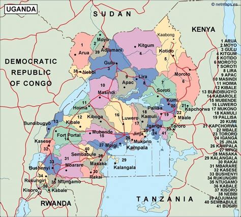 Detailed Map Of Uganda