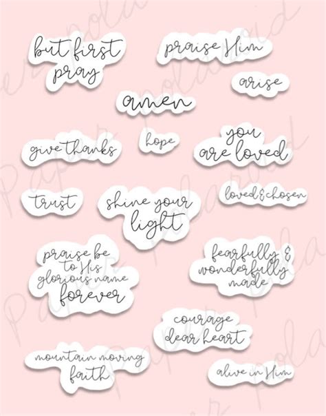 Bible Words Stickers 15 Bible Stickers Digital Stickers Etsy