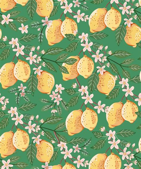 Lemon Pattern Wallpaper