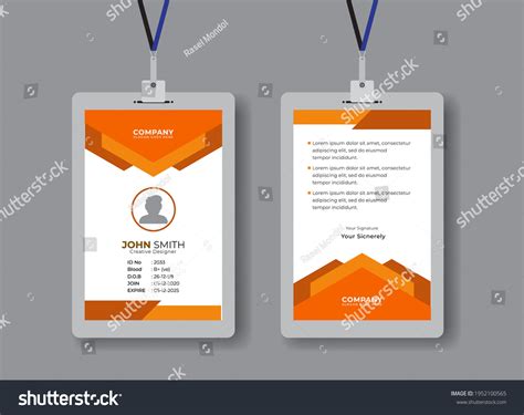 Modern Creative Id Card Template Stock Vector Royalty Free 1952100565