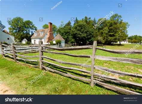 View Of The Ancient Wooden Fence On The Farm Stock Photo 84879577