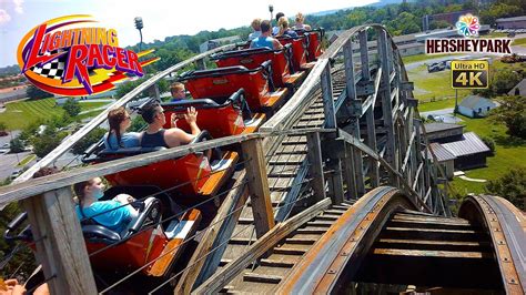 2023 Lightning Racer Roller Coaster Thunder Side On Ride Front Seat 4k Pov Hersheypark Youtube