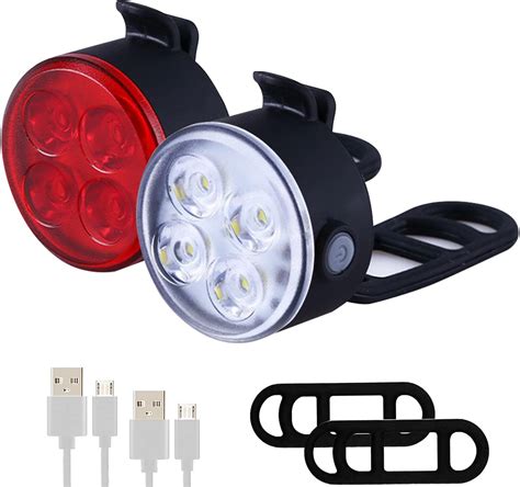 Bike Lights Set Cycling Front Light Rear Light Usb Rechargeable Bike