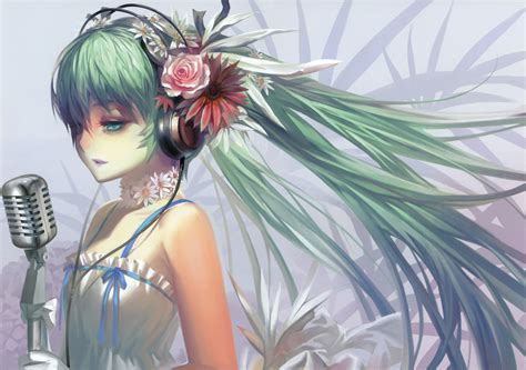 Fondos de pantalla ilustración Flores Anime Vocaloid Hatsune Miku