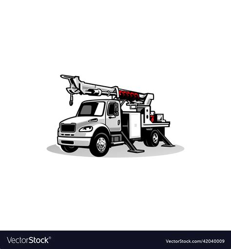 Digger derrick truck Royalty Free Vector Image