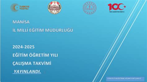 MANİSA MİLLÎ EĞİTİM MÜDÜRLÜĞÜ 2024 2025 EĞİTİM ÖĞRETİM YILI ÇALIŞMA