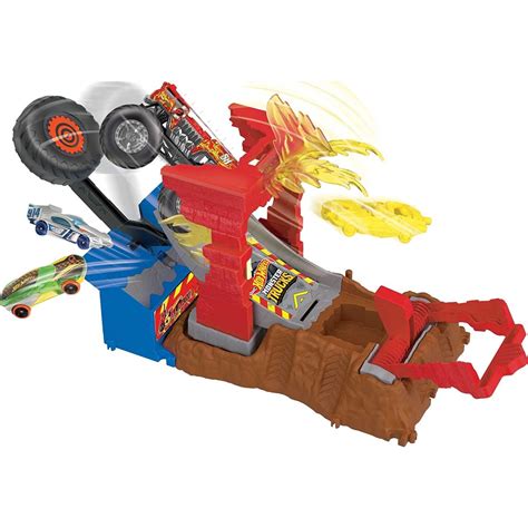 Mattel Hot Wheels Monster Trucks Arena Smashers Alarm Fire Crash Challenge Plays HNB HNB
