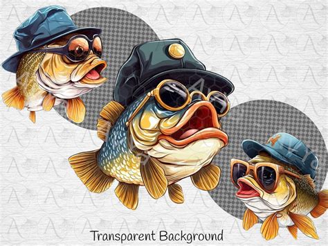 Bass Fish Clipart Bass Fish Png Fish Clipart Watercolor Etsy