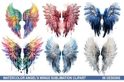 Angel S Wings Watercolor Clipart Graphic By Svgoriginalcreations