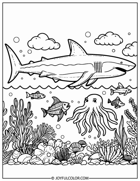 20 Megalodon Coloring Pages Printable for Free Download