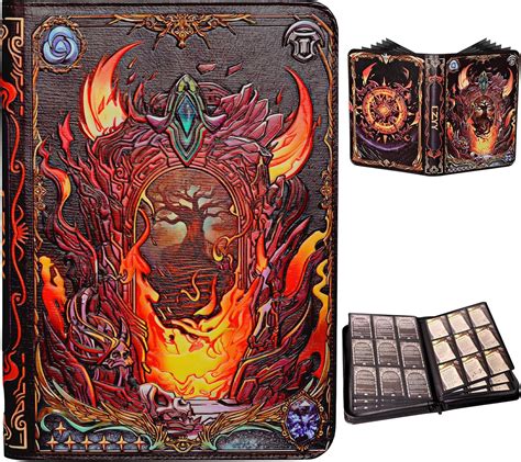 amazoncom trading card binder  embossed pu leather album