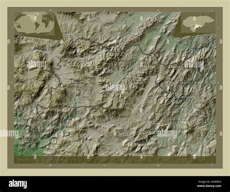 El Paraíso Departamento De Honduras Mapa De Altura Coloreado En