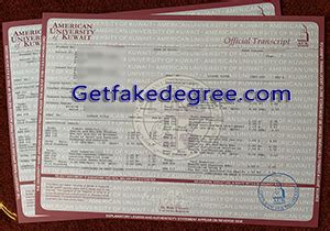 Custom Fake American University Of Kuwait Transcript Buy Fake High