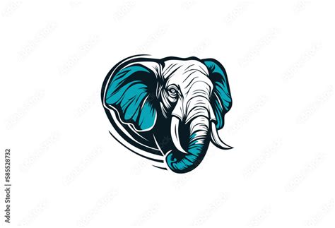 Blue Elephant Head Logo