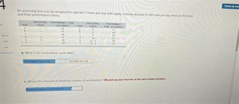 Solved An Assembly Line Is To Be Designed To Operate Hours Chegg
