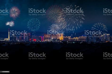 Las Vegas Strip Fireworks Stock Photo - Download Image Now - Firework ...