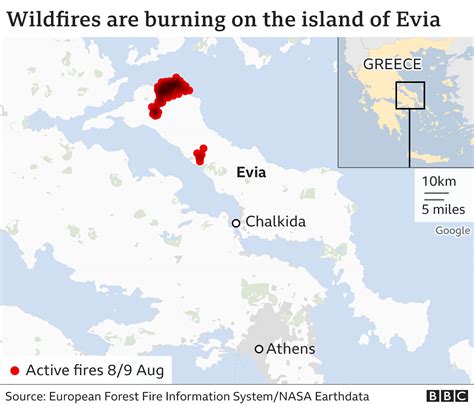 Greece Wildfires Evia Island Residents Forced To Evacuate Bbc News