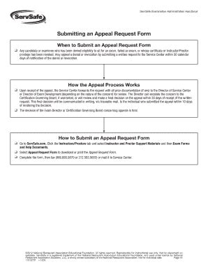 Fillable Online Submitting An Appeal Request Form Cmstest Servsafe