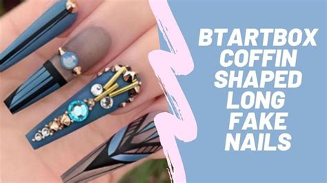 BTArtbox Coffin Shaped Long Fake Nails | Amazon | Video | Fake nails ...