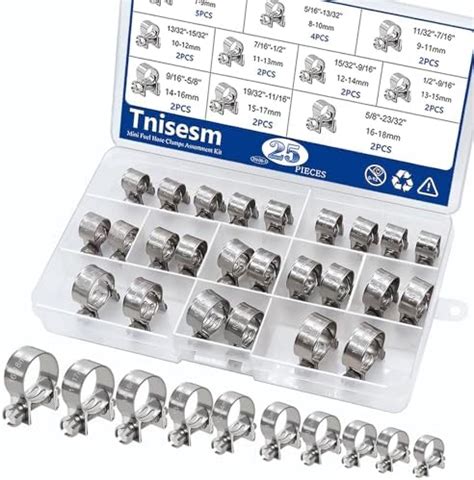 Amazon Tnisesm Mini Fuel Injection Hose Clamps Adjustable