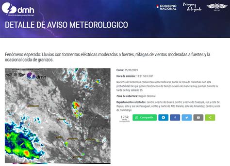 DMH Paraguay on Twitter Aviso Meteorológico N 389 2023 Emitido