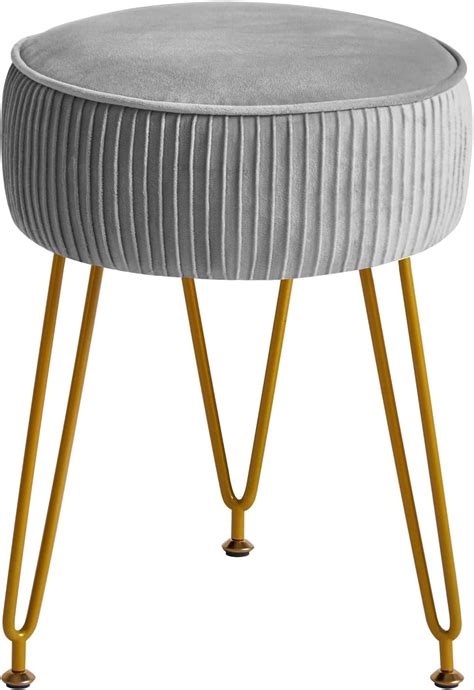 Amazon IBUYKE Velvet Round Footrest Stool Ottoman Makeup Vanity