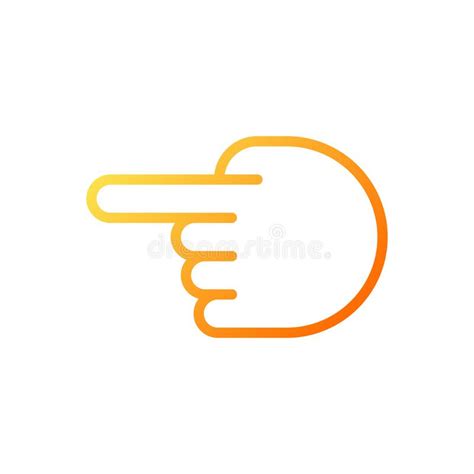 Hand Pointing Aside Pixel Perfect Gradient Linear Vector Icon Stock