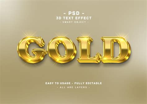 Premium Psd Gold 3d Text Style Effect