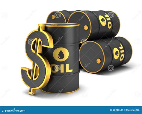 Muestra Del Barril De Petróleo Y De Dólar Stock De Ilustración