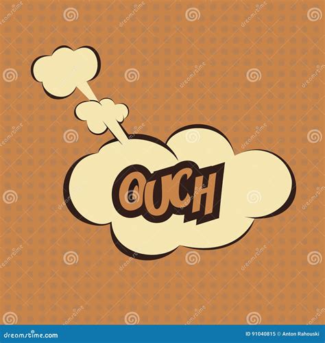 Illustration Of A Ouch In Comic Stile On Cloud Stock Illustration