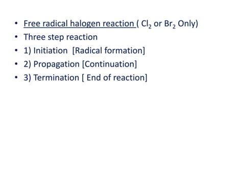 Halogenation Of Alkanes PPT