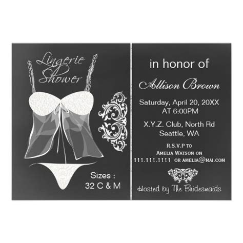 Chalkboard Lingerie Shower Invitations