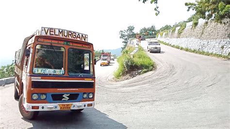 Ashok Leyland Load Lorry And Omni Car Crossing 9th Hairpin Hills Road