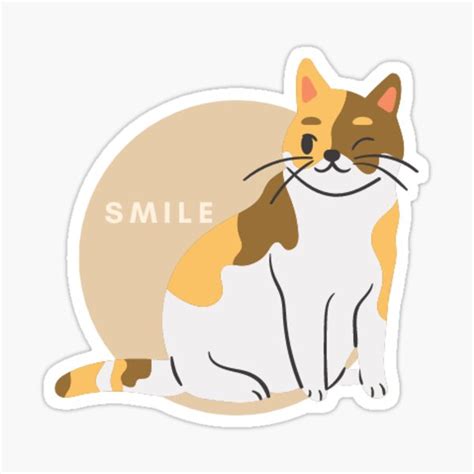 Cute Cat Smile Design Sticker For Sale By Notlazytaccoo Redbubble