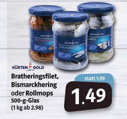 Küsten Gold Bratheringsfilet Bismarckhering Oder Rollmops Angebot bei