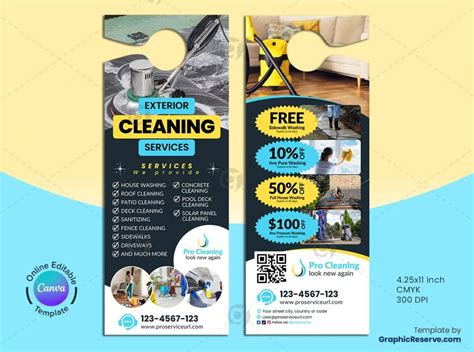 Cleaning Service Door Hanger Canva Template